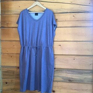 NWOT 32 degrees COOL heather blue slip on dress gathered tie waist size XXL